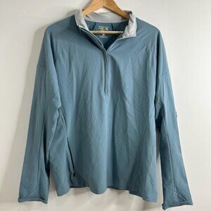 Mountain Hardwear Pullover Womens XL Blue Half Zip Stretch Outdoor Hiking Jacket